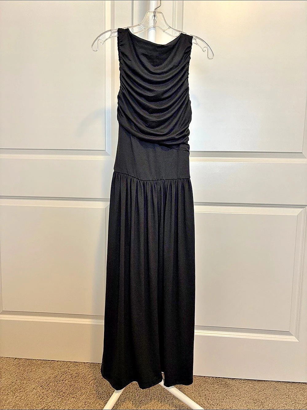 Altar'd State Ruched Maxi Dress in Black XS NWT